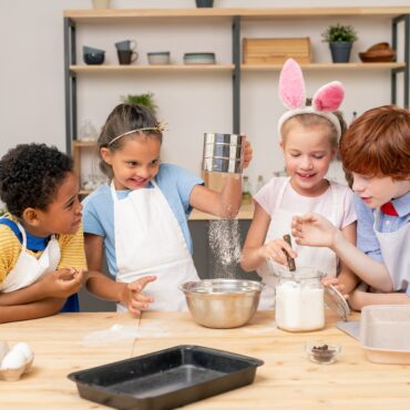 Children making cookies