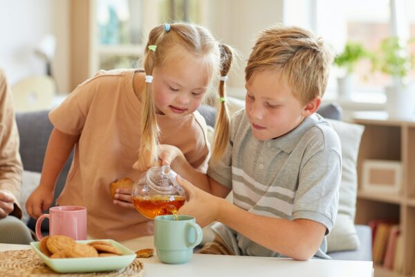 Kids Enjoying Tea